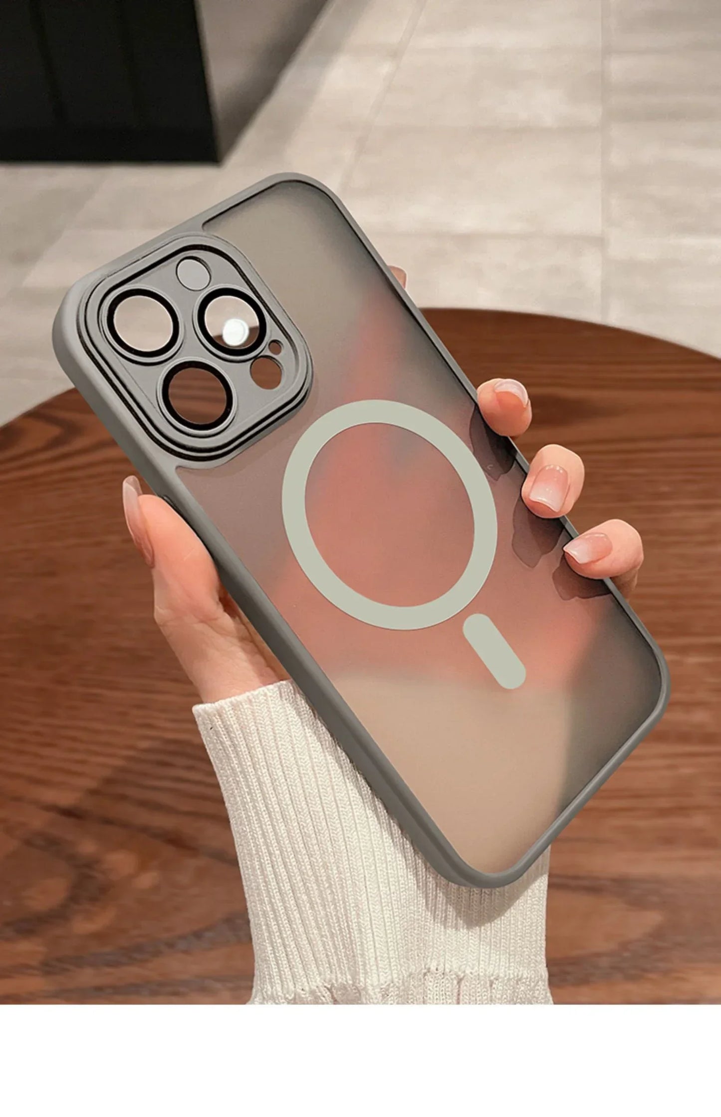 Coque Gris pour iPhone 15 14 13 12 16 Pro Max Plus